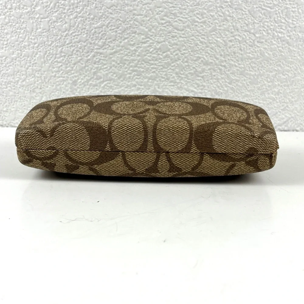 Coach‎ Signature Eyewear Case Unisex Brown Monogram Hard Shell Desiger Luxury